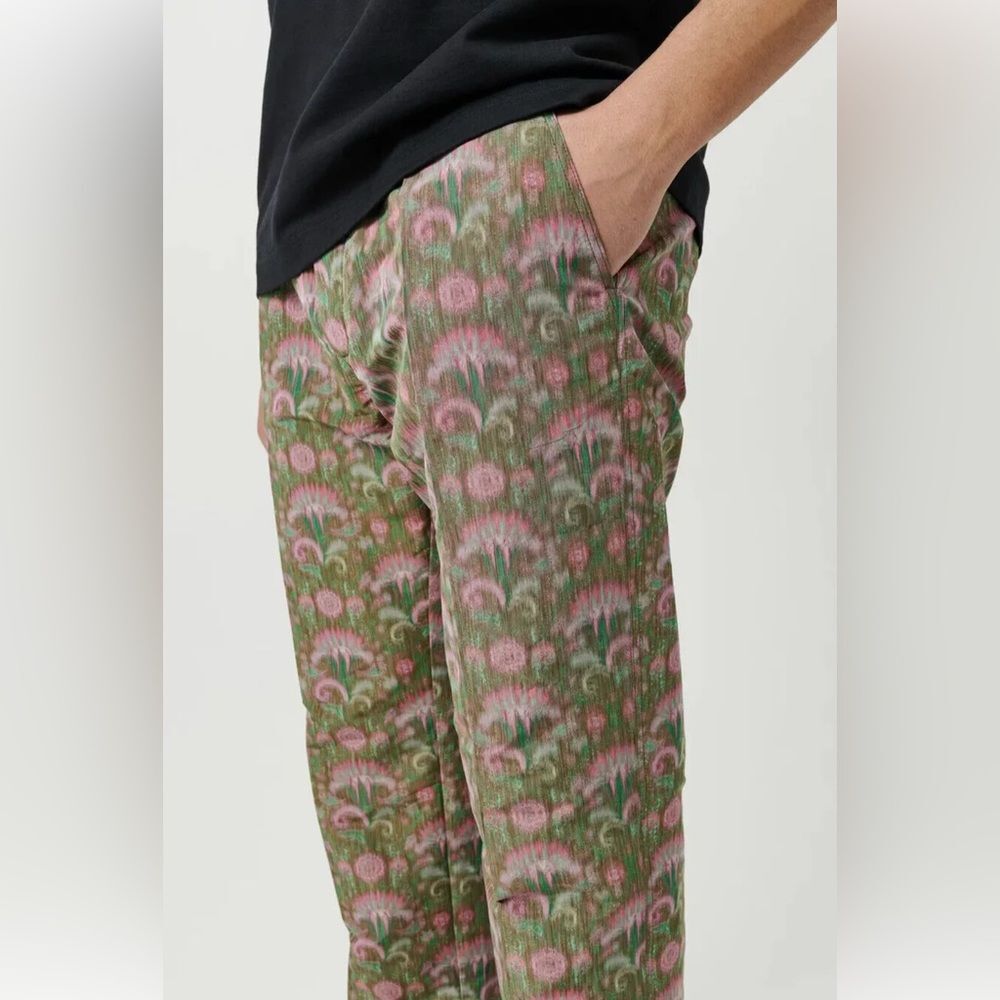 Soulland Men's Erich Drawstring Pants in Green Multi, NWT, Size S